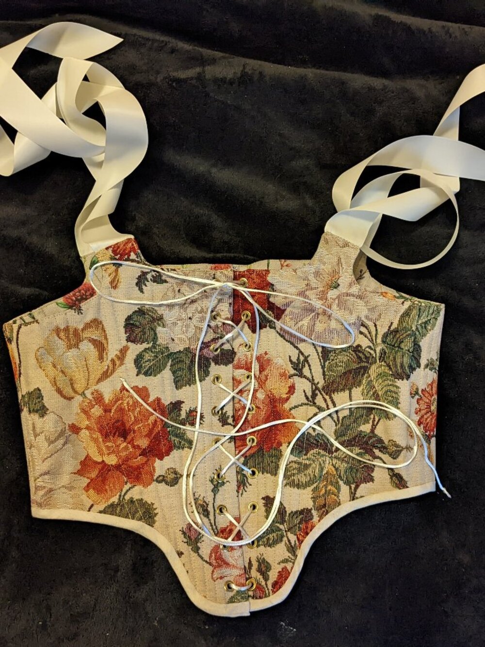 Reversible Elizabethan era inspired corseted stays
